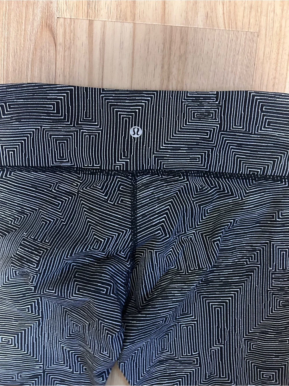 lululemon athletica Black Geometric Capri Leggings